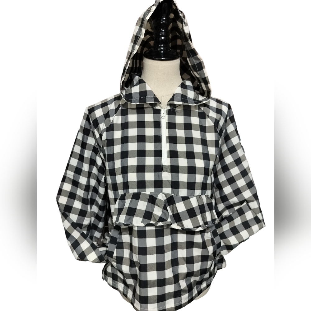 2427) Free Assembly Girl Gingham Windbreaker Size XXL (18)
